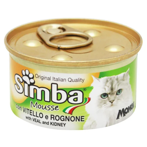 Корм вологий Simba з телятиною та нирками для котів 85г