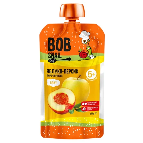 Пюре Bob Snail Яблуко-персик 250г