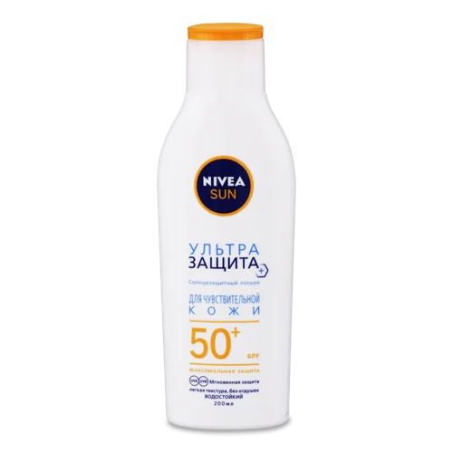 Сонцезахисний Лосьйон SPF50+ для Чутливої Шкіри, Ультра Захист, Sun Nivea, 200мл