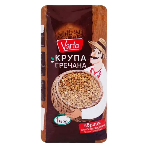 Крупа Varto гречана ядриця швидкорозварювана 1000г