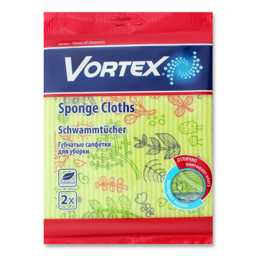 Губчасті Серветки Для Прибирання, 18х20см, Vortex, 2шт