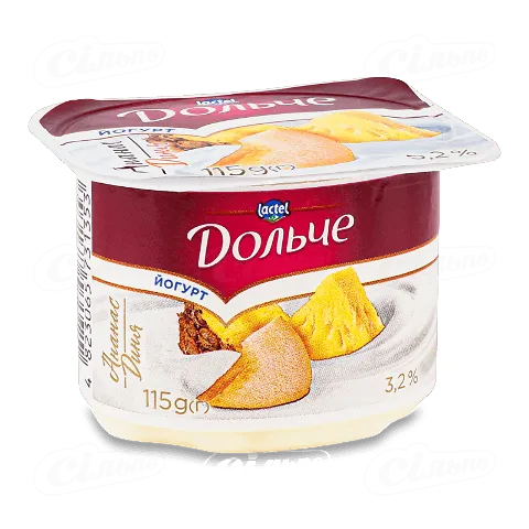 Йогурт «Дольче» ананас-диня 3,2%, 115г