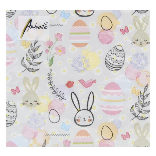 Серветки Ambiente Happy Easter Grey FSC Mix 33х33см