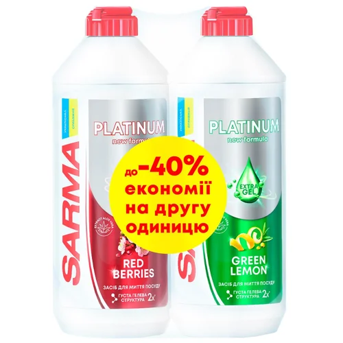 Засіб для миття посуду Sarma Platinum 500мл*2шт