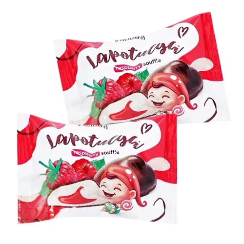 Цукерки Суфле Лапотуля зі смаком малини вагові