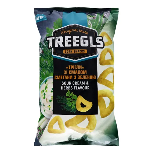 Сніданки сухі Трігли зі смаком сметани з зеленню Treegls м/у 150г