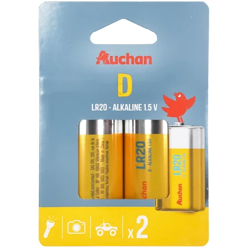 Батарейки Auchan Standart LR20 D 2шт