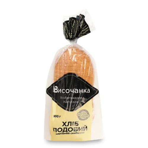 Хліб Пшеничний Нарізний Подовий Вищого Ґатунку, м/у 800г