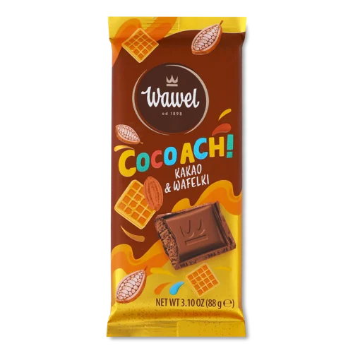 Какао-Батончик З Какао-Начинкою І Вафлями Cocoach! Wawel, 88г