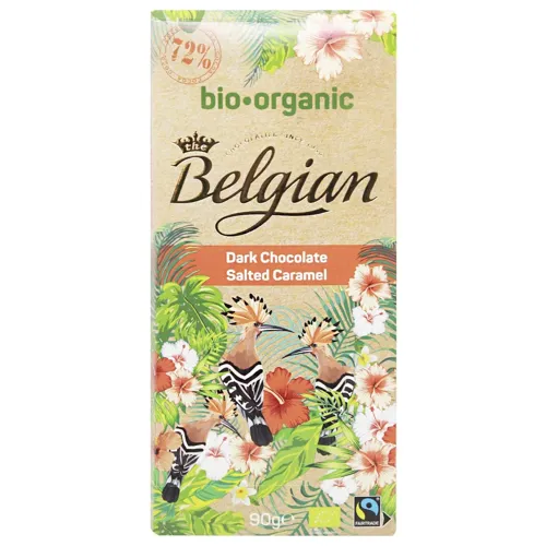 Шоколад чорний Belgian Organic з солоною карамеллю 90г