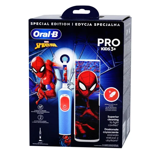Зубна щітка електрична дитяча Oral-B Kids Spіder-Man з 3 років + чохол