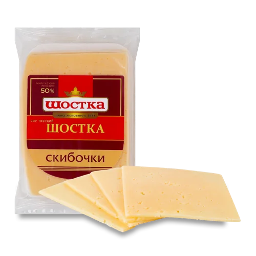 Сир 50% Твердий, Шостка, м/у, в/ґ, 150г