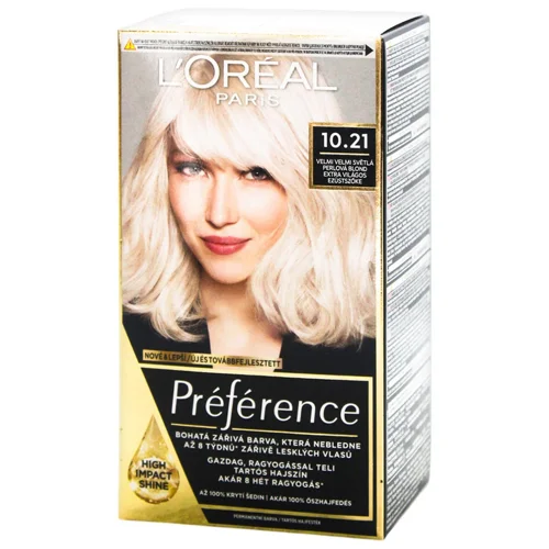 Фарба для волосся L'oreal Paris Preference Core 10.21 Світло-світло-русявий перламутровий освітлювальний