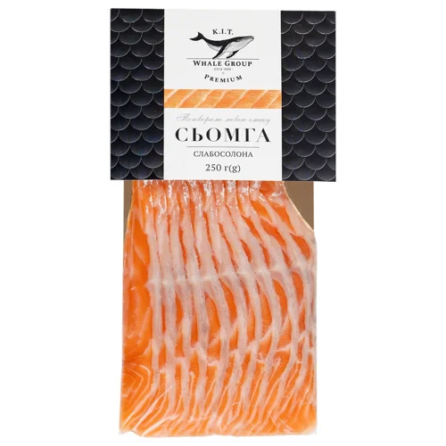 Сьомга К.І.Т. філе без шкіри слабосолене нарізане 250г
