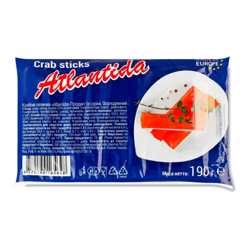 Крабові Палички Atlantida В/У, 190г