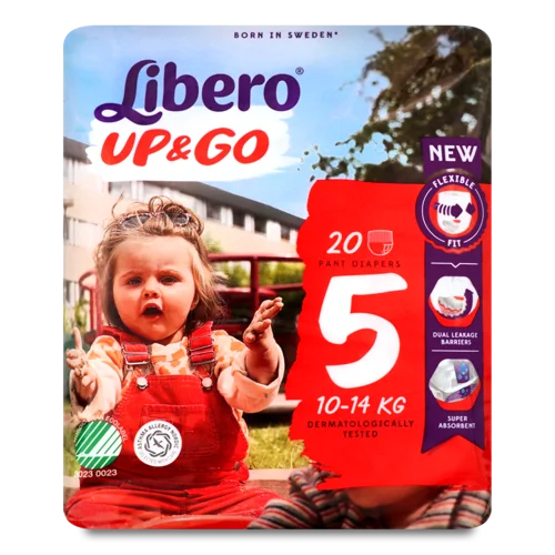 Дитячі Трусики-Підгузники 10-14 кг 5 Up&Go Libero, в/ґ, 20 шт