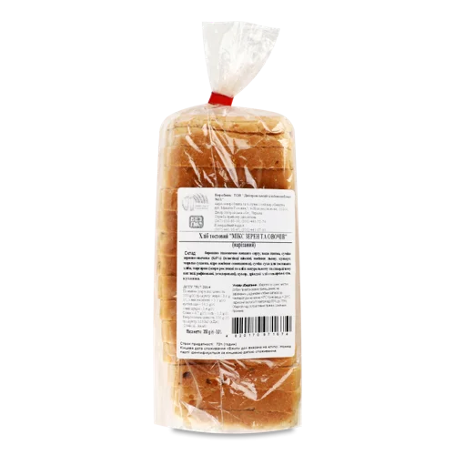 Хліб Тостовий Мікс Зерен Та Овочів В/ґ, 350г