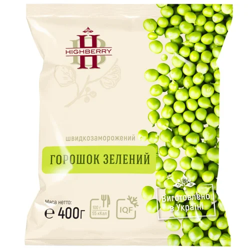 Горошок Highberry зелений швидкозаморожений 400г