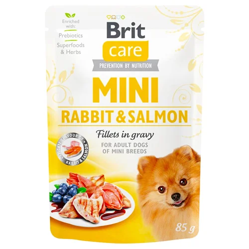 Корм вологий Brit Care з кроликом та лососем для собак мініатюрних порід 85г