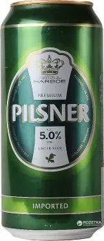 Упаковка пива Harboe Pilsner світле 5%, 0.5л x 24 шт