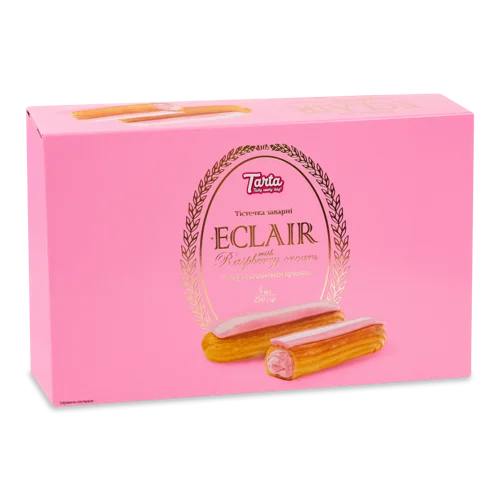 Еклер Тістечка З Заварним Малиновим Кремом, к/у 250г