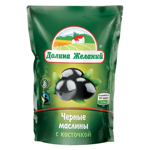 Маслини Долина Бажань з кісточкою 160г