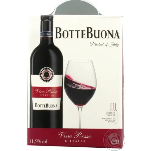 Вино Botte Buona Vino Rosso D`Italia червоне напівсухе 11,5% 3л