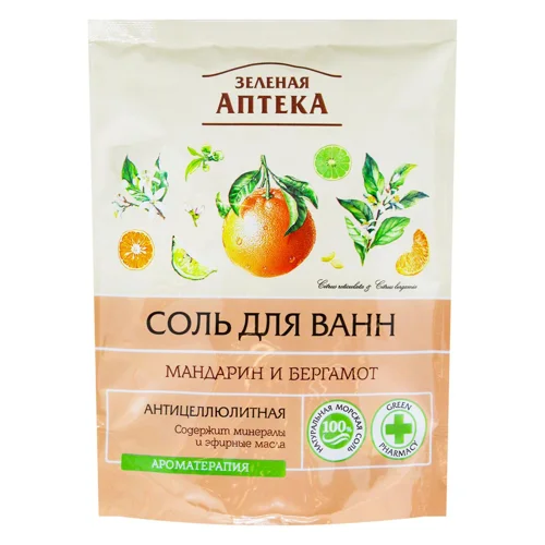 Сіль для ванни Green Pharmacy мандарин і бергамот 500г