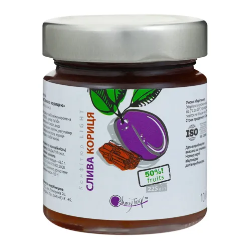 Конфітюр пастеризований Слива з корицею Cherrytwig с/б 225г