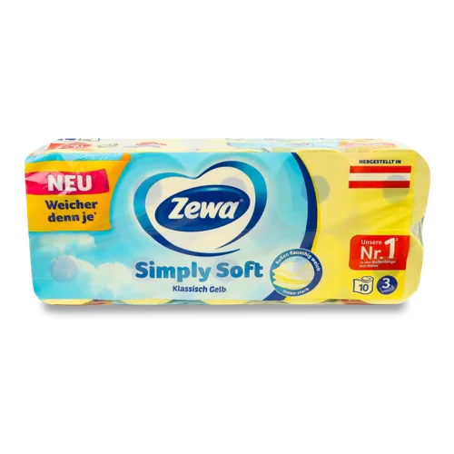 Туалетний Папір 3-Шаровий Simply Soft Zewa, 10 шт