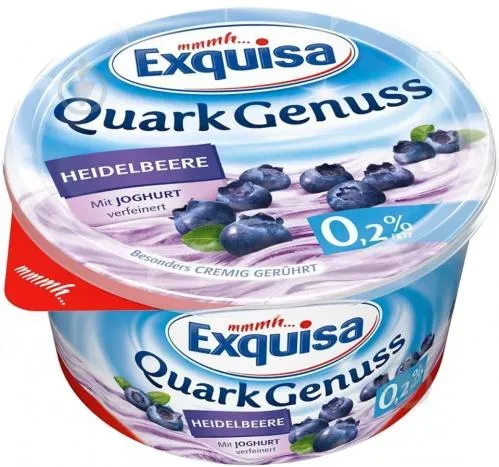 Сирний десерт з чорницею 0.2% 500гр TM Exquisa