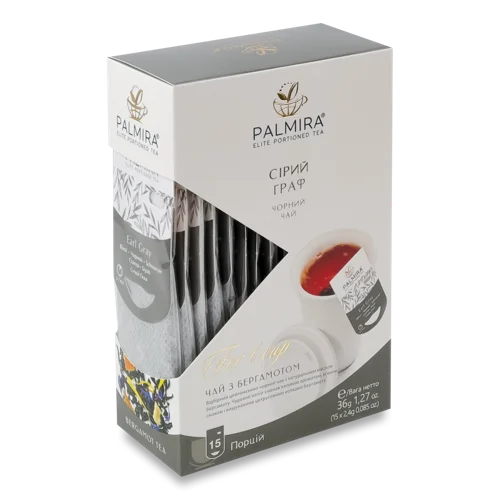 Чай Чорний З Бергамотом Сірий Граф Palmira Картонна Упаковка 15х2.4г
