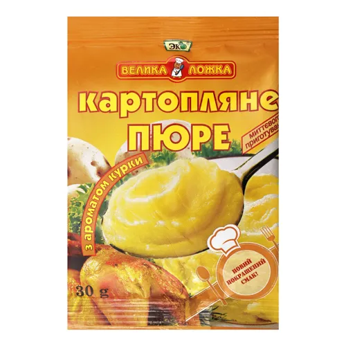 Пюре швидкого приготування картопляне з ароматом курки Велика ложка м/у 30г