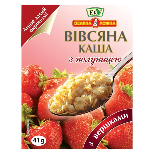 Каша Еко Велика Ложка вівсяна з полуницею та вершками 41г