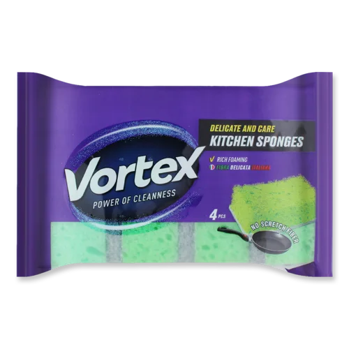 Губки Кухонні Power of Cleanness Vortex, 4 шт, миючі та очищувальні