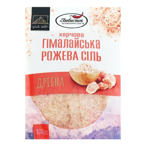 Сіль харчова гімалайська рожева дрібна Любисток д/п 300г