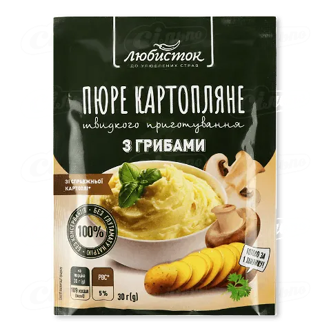 Пюре «Любисток» картопляне з грибами, 30г