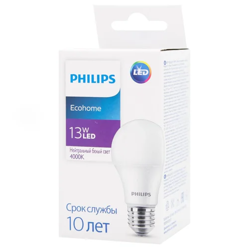 Лампа Philips Ecohome світлодіодна LED 13W E27 4000К