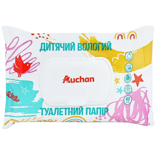 Туалетний папір вологий Auchan Дитячий 40шт