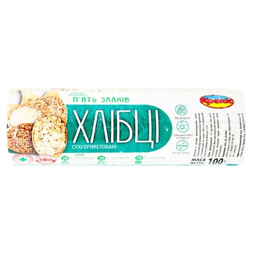Хлібці Крекіс сухі брикетовані 5 злаків 100г