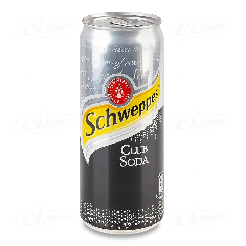 Напій Schweppes Club Soda безалкогольний, газований, у залізній банці, 330мл