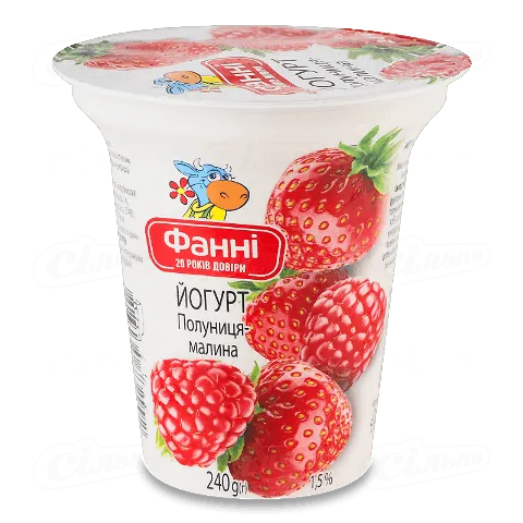 Йогурт Фанні Полуниця малина 1,5% ст, 240г