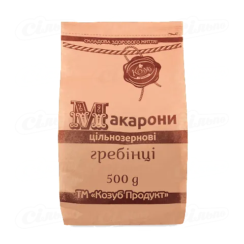 Макарони Козуб продукт цільнозернові гребінці 500г