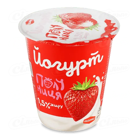 Йогурт «РадиМо» полуниця 1,5%, стакан, 125г