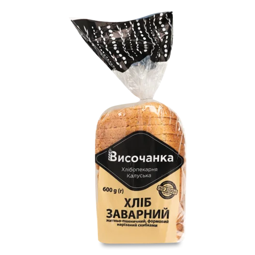 Хліб Пшенично-Житній Нарізний Формовий Височанка, м/у 600г