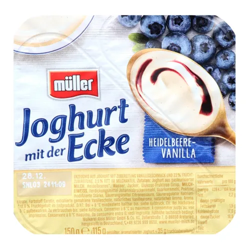 Йогурт 3.5% Чорниця-ваніль Muller ст 150г