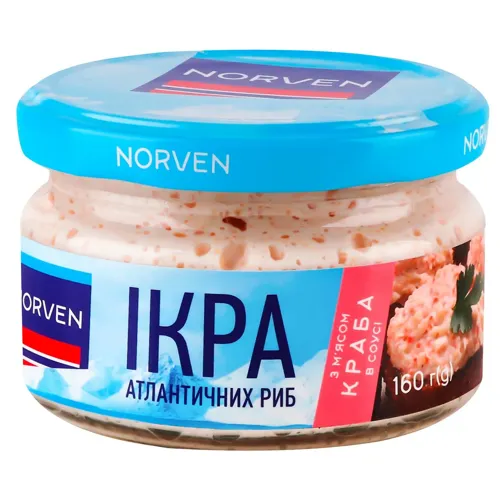 Ікра атлантичних риб Norven із мясом краба 160г
