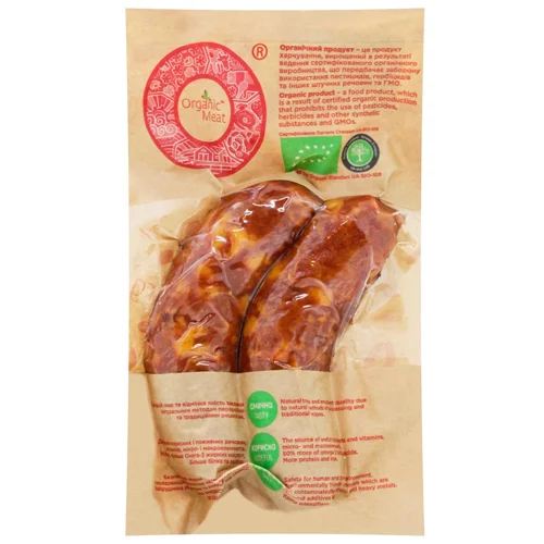 Ковбаски Organic Meat твердокопчені органічні вищий сорт