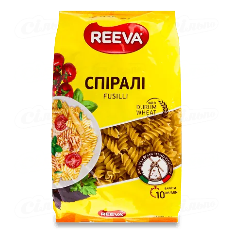 Вироби макаронні Reeva Спіралі, 400г