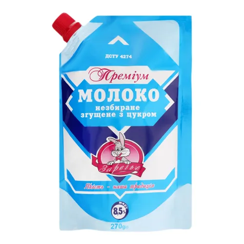 Молоко згущене 8.5% незбиране з цукром Преміум Заречье д/п 270г